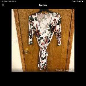 Beautiful floral wrap dress!